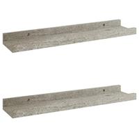 VidaXL Wandschappen 2 st 40x9x3 cm betongrijs - thumbnail