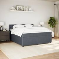 Boxspring met matras fluweel donkergrijs 180x200 cm - thumbnail