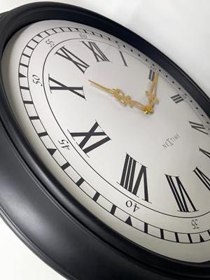 Wandklok 76 cm - Zwart/Grijs - Kunststof - NeXtime 'Chopin Large'