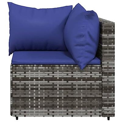 3-delige Loungeset met kussens poly rattan grijs 3-delige Loungeset met kussens poly rattan grijs