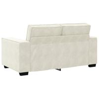 3-delige Loungeset met kussens fluweel crèmekleurig - thumbnail