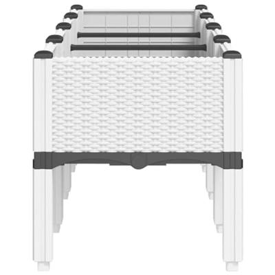 VidaXL Plantenbak met poten 160x40x42 cm polypropeen wit VidaXL Plantenbak met poten 160x40x42 cm polypropeen wit