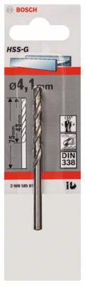 Bosch Accessories 2608585917 HSS Metaal-spiraalboor 4.1 mm Gezamenlijke lengte 75 mm Geslepen DIN 338 Cilinderschacht 1 stuk(s) Bosch Accessories 2608585917 HSS Metaal-spiraalboor 4.1 mm Gezamenlijke lengte 75 mm Geslepen DIN 338 Cilinderschacht 1 stuk(s)