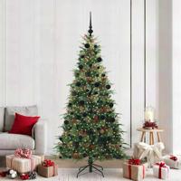 VidaXL Kunstmatige inklapbare kerstboom groen 210 cm pe en pvc - thumbnail