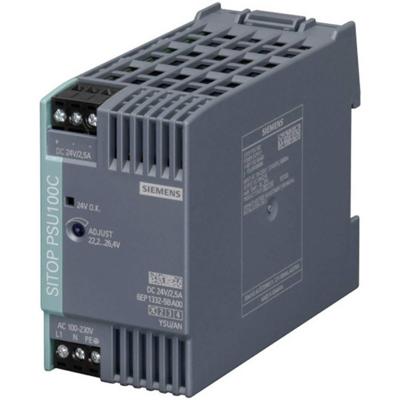 Siemens SITOP PSU100C 24 V/2,5 A DIN-rail netvoeding 24 V/DC 2.5 A 60 W Aantal uitgangen:1 x Inhoud 1 stuk(s)