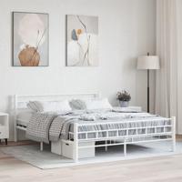 Bedframe metaal wit 160x200 cm - thumbnail