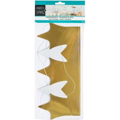 Feestkroontjes Goud, 5st.