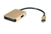 ROLINE GOLD USB Type C Docking Station, HDMI 4K, 2x USB 3.2 Gen 1, 1x PD - thumbnail