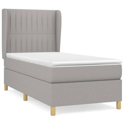 Boxspring met matras stof lichtgrijs 140x190 cm