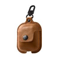 Twelve South AirSnap | Leren beschermhoes met verliespreventieclip voor AirPods en draadloos oplaadhoesje voor AirPods, cognac - thumbnail