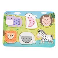 Classic World houten puzzel wilde dieren, 13st. - thumbnail