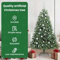 VidaXL Kunstmatige inklapbare kerstboom groen 150 cm pvc en metaal - thumbnail