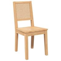 Eetkamerstoelen 2 st massief hout rubber - thumbnail