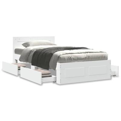 Bedframe met hoofdeinde zonder matras 90x200 cm wit