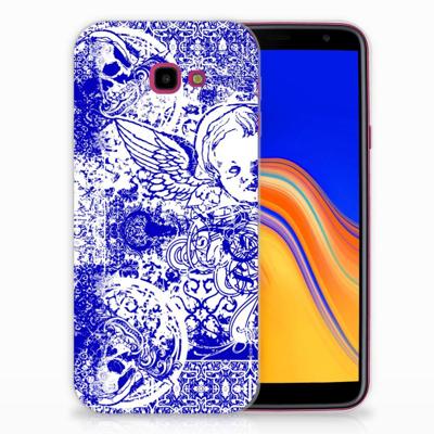 Silicone Back Case Samsung Galaxy J4 Plus (2018) Angel Skull Blauw Silicone Back Case Samsung Galaxy J4 Plus (2018) Angel Skull Blauw