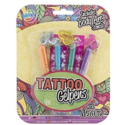 Creative Craft Group Tattoo gelpennen metallic met sjabloon, 4st.