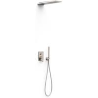 Regendoucheset Inbouw Tres Project Vierkant 30 cm Met Wanddouche en Handdoucheset met Staafhanddouche Rapid Box RVS Tres - thumbnail