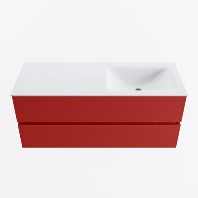 MONDIAZ VICA 120cm badmeubel onderkast Fire 2 lades. Wastafel CLOUD rechts 1 kraangat, kleur Talc.