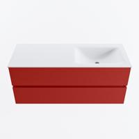 MONDIAZ VICA 120cm badmeubel onderkast Fire 2 lades. Wastafel CLOUD rechts 1 kraangat, kleur Talc. - thumbnail