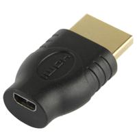 Vergulde HDMI 19 Pin mannetje naar Micro HDMI vrouwtje Adapter (zwart) - thumbnail