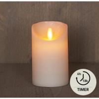 LED Rustiek stompkaars ivoor 7,5x12,5cm - thumbnail