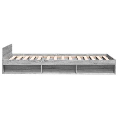 Bedframe met lade bewerkt hout grijs sonoma eiken 75x190 cm
