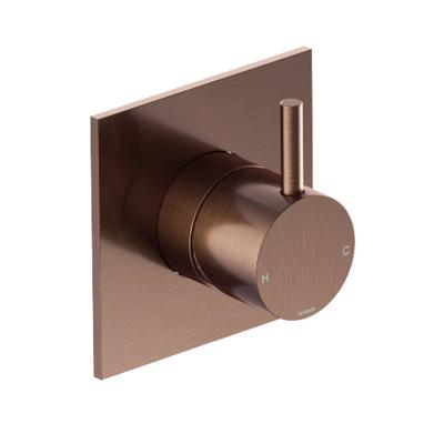 Inbouw Douchemengkraan Hotbath Cobber 1-hendel Vierkant Geborsteld Koper PVD