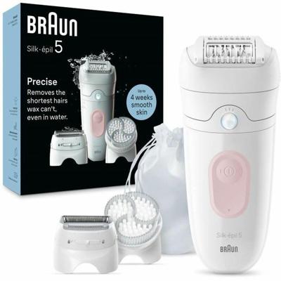 Elektrische epilator - BRAUN - Silk-épil 5 - Gemakkelijk ontharen - Langdurig zachte huid - 5-060 - Wit / Roze Elektrische epilator - BRAUN - Silk-épil 5 - Gemakkelijk ontharen - Langdurig zachte huid - 5-060 - Wit / Roze