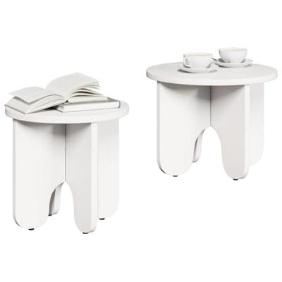 Salontafel 2 pcs Wit 39.5 x 39.5 x 30 cm Massief grenenhout