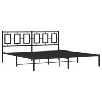 Bedframe met hoofdbord metaal zwart 183x213 cm - thumbnail