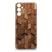 Bumper Hoesje voor Samsung Galaxy M14 Wooden Cubes - thumbnail
