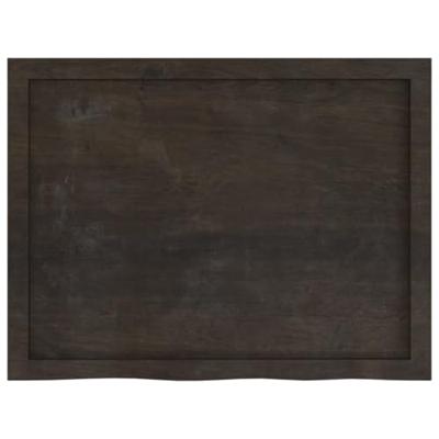 Wandschap 80x60x(2-4)cm behandeld massief eikenhout donkerbruin