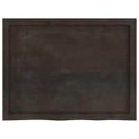 Wastafelblad 80x60x(2-4) cm behandeld massief hout donkerbruin - thumbnail