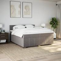 Boxspring met matras stof taupe 80x200 cm - thumbnail