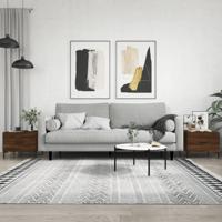 Salontafels 2 st 50x50x40 cm bewerkt hout bruineikenkleurig - thumbnail