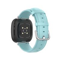 Fitbit Versa 3/4 & Sense 1/2 leren bandje - Lichtblauw - thumbnail