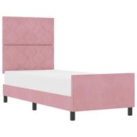 Bedframe met hoofdeinde Roze 80 x 200 cm Fluweel - thumbnail