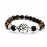 Edelsteen Armband Tijgeroog/ Bergkristal met Tree of Life - thumbnail