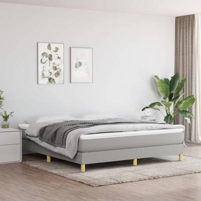 Boxspring met matras stof lichtgrijs 160x200 cm
