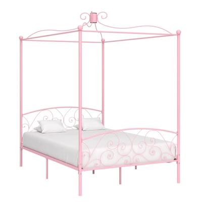 Hemelbedframe metaal roze 120x200 cm Hemelbedframe metaal roze 120x200 cm
