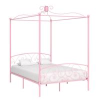 Hemelbedframe metaal roze 120x200 cm - thumbnail