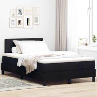 Boxspring bed met matras met hoofdeinde Zwart 120 x 200 cm Stof - thumbnail