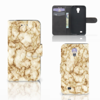 Samsung Galaxy S4 Bookcase Marmer Goud - thumbnail
