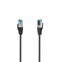 Hama NETWERKKABEL, CAT-6A, 10 GBIT/S, S/FTP AFGESCHERMD, 0,50 M Kabel Zwart - thumbnail