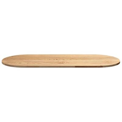 Tafelblad 140x60x2 cm ovaal massief eikenhout