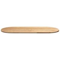 Tafelblad 140x60x2 cm ovaal massief eikenhout - thumbnail
