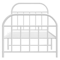 Bedframe met hoofd- en voeteneinde metaal wit 90x190 cm - thumbnail