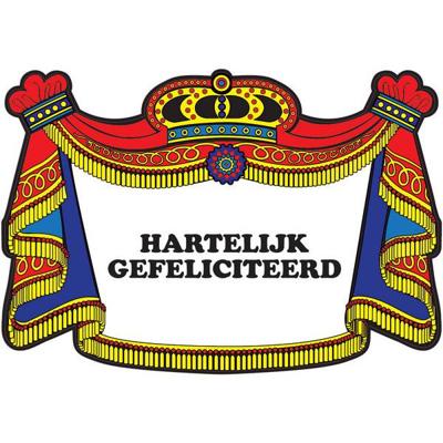 Schild hartelijk gefeliciteerd met slinger