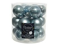 Decoris kerstballen glas mistblauw 4cm 18st - thumbnail