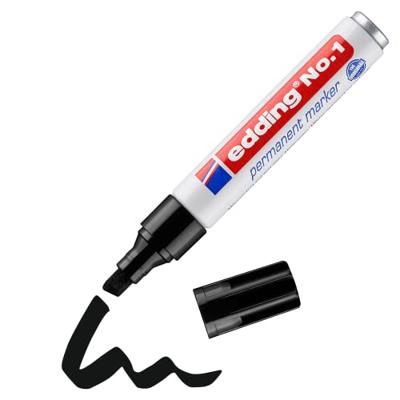 Viltstift edding 1 schuin 1-5mm zwart Viltstift edding 1 schuin 1-5mm zwart
